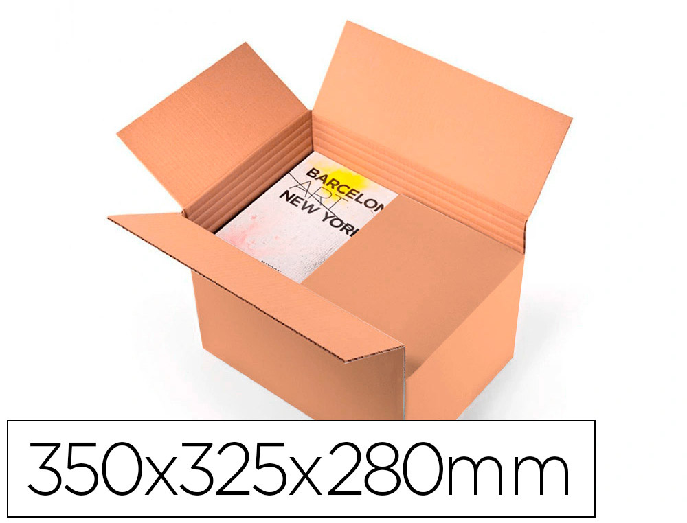 CAISSE AMERICAINE Q-CONNECT ULTRA-RESISTANTE REGLABLE EN  HAUTEUR DOUBLE CANNELURE 7MM  350X325X280MM COLORIS KRAFT