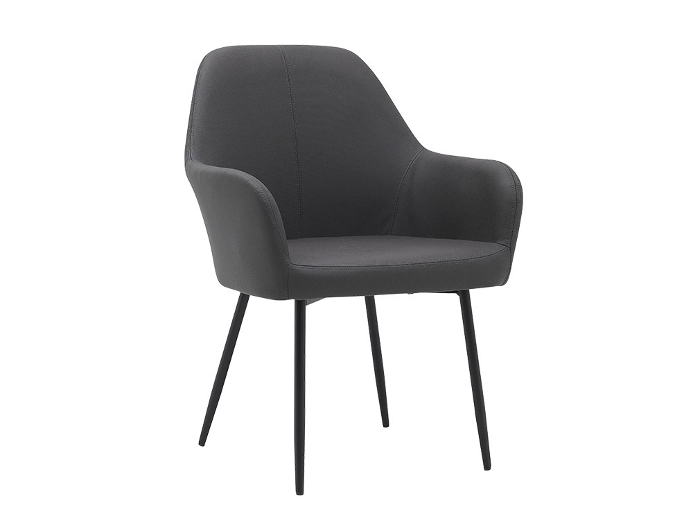 CHAISE CONFIDENT Q-CONNECT SIEMIONE BASE METALLIQUE HAUT MAX 820 LARG 570 PROF 580     COLORIS GRIS FONCE