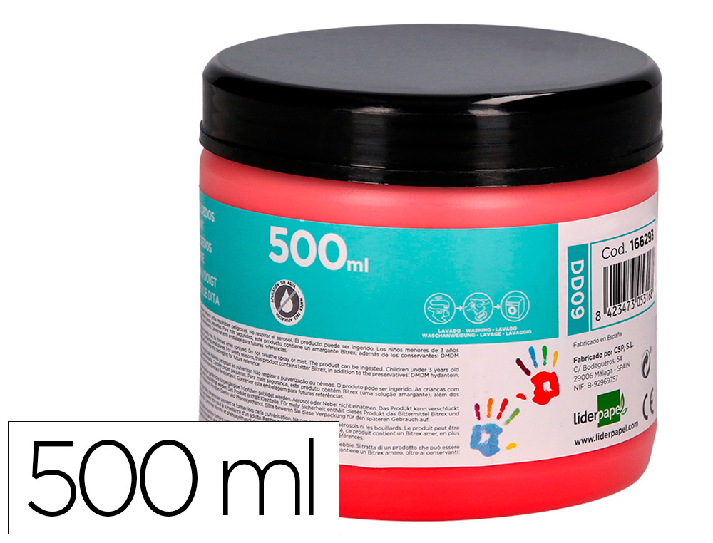PEINTURE AU DOIGT LIDERPAPEL FLACON 500 ML COLORIS ROUGE