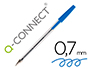 STYLO-BILLE Q-CONNECT CRITURE MOYENNE 0.7MM ENCRE CLASSIQUE BILLE INDFORMABLE CAPUCHON COULEUR ENCRE BLEU