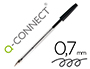 STYLO-BILLE Q-CONNECT CRITURE MOYENNE 0.7MM ENCRE CLASSIQUE BILLE INDFORMABLE CAPUCHON COULEUR ENCRE NOIR