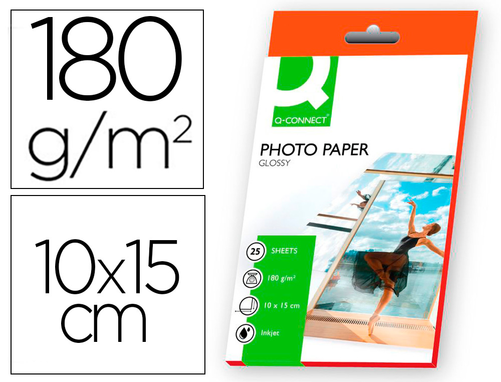 Papier 10x15 cm Brillant 180g - 50 feuilles