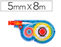 CORRECTEUR Q-CONNECT DVIDOIR RUBAN 5MMX8M CORRECTION LATRALE RCRITURE IMMDIATE INVISIBLE PHOTOCOPIE