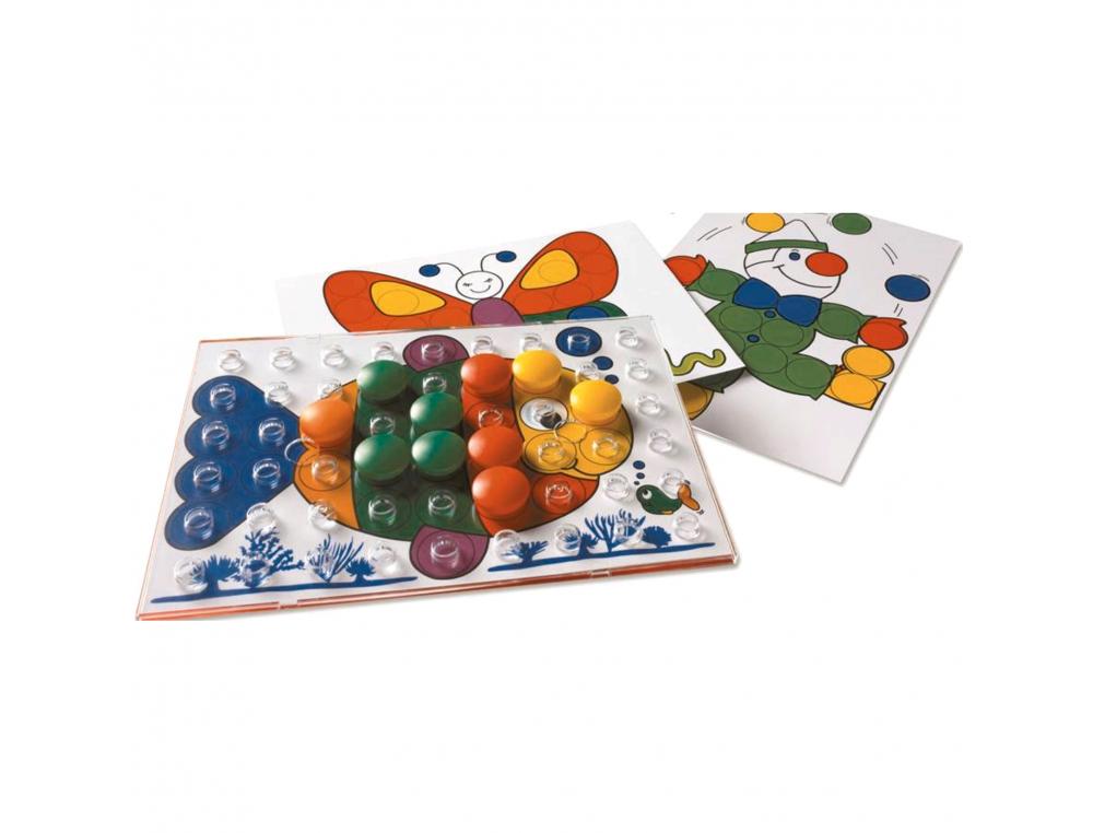 COLORINO RAVENSBURGER JEU DE CONSTRUCTION AVEC 40 PIONS    EXTRA LARGE 1 SUPPORT 6       FICHES RECTO VERSO