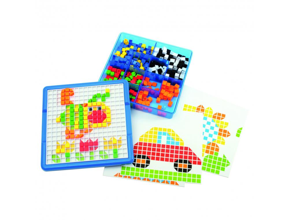 MOSAIQUE PUZZLE ART LAP 490 PIECES MULTICOLORES CARREES   OU TRIANGULAIRE PLASTIQUE