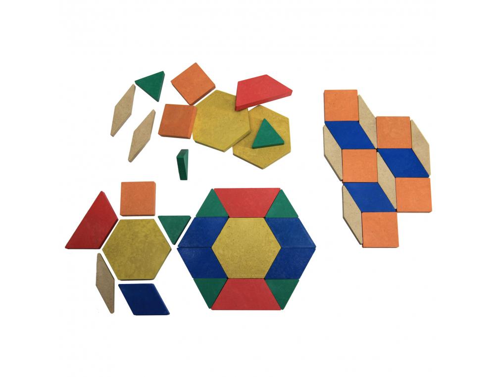 LOT DE GEOMOSAIC BLOCS WISSNER PIECES GEOMETRIQUES 6 FORMES ET 6 COULEURS 250      PIECES 6 COLORIS ASSORTIS