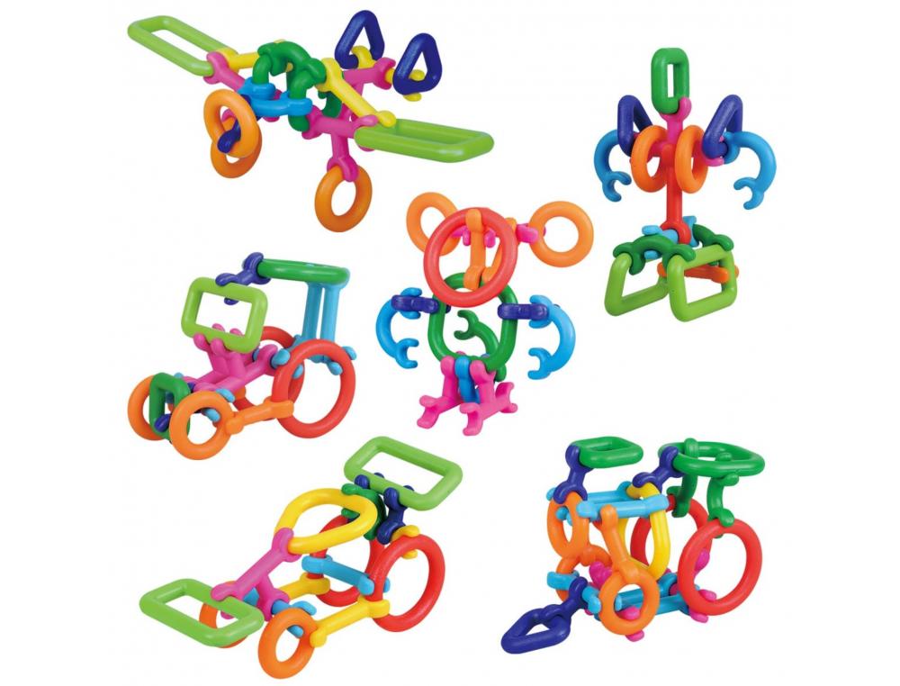 ATELIER CLIPS LAP JEU DE CONSTRCUTION CREATION DE      VEHICULES PERSONNAGES O       ANIMAUX COLORES 50 CLIPS 12