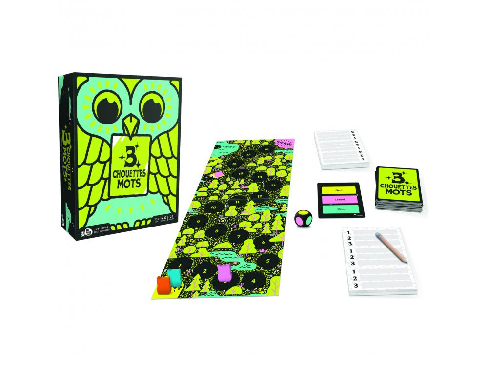 FRANCAIS JOUER AVEC LES LETTRES BIG POTATO GAMES 3    CHOUETTES MOTS DECOUVERTE MOT SECRET 100 CARTES 4 PIONS 4 A