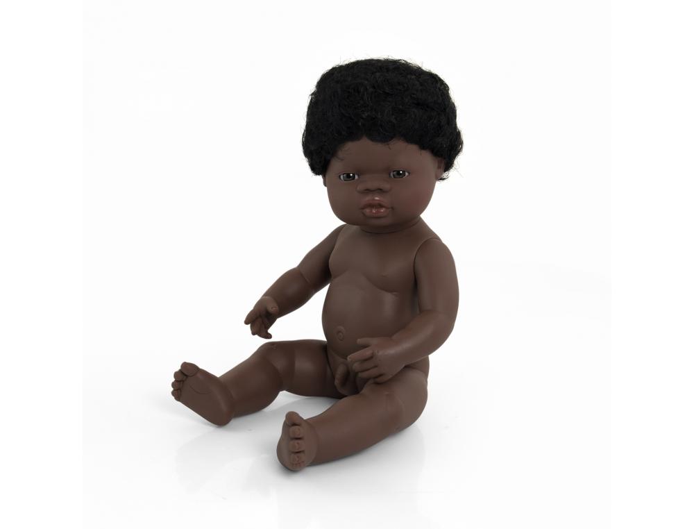 POUPEE 38 CM AVEC CHEVEUX GARCON AFRICAIN ARTICULE      MINILAND