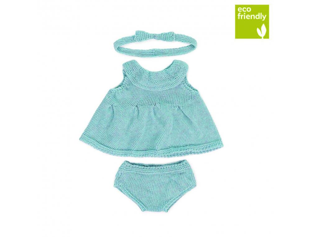 ENSEMBLE 3 PIECES ROBE LAINE 38CM EN MATIERE RECYCLEE      MINILAND