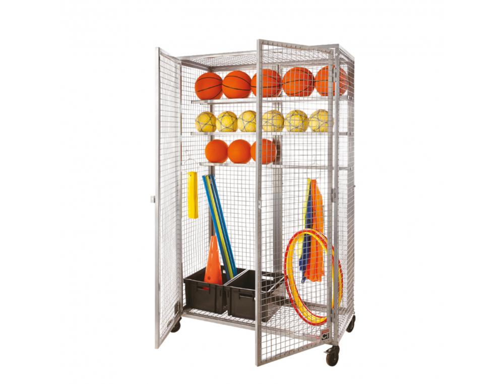 ARMOIRE ROULANTE TREMBLAY 2 PORTES 4 ROUES + CADENAS      CHARGE MAX 100KG 120X55X200CM