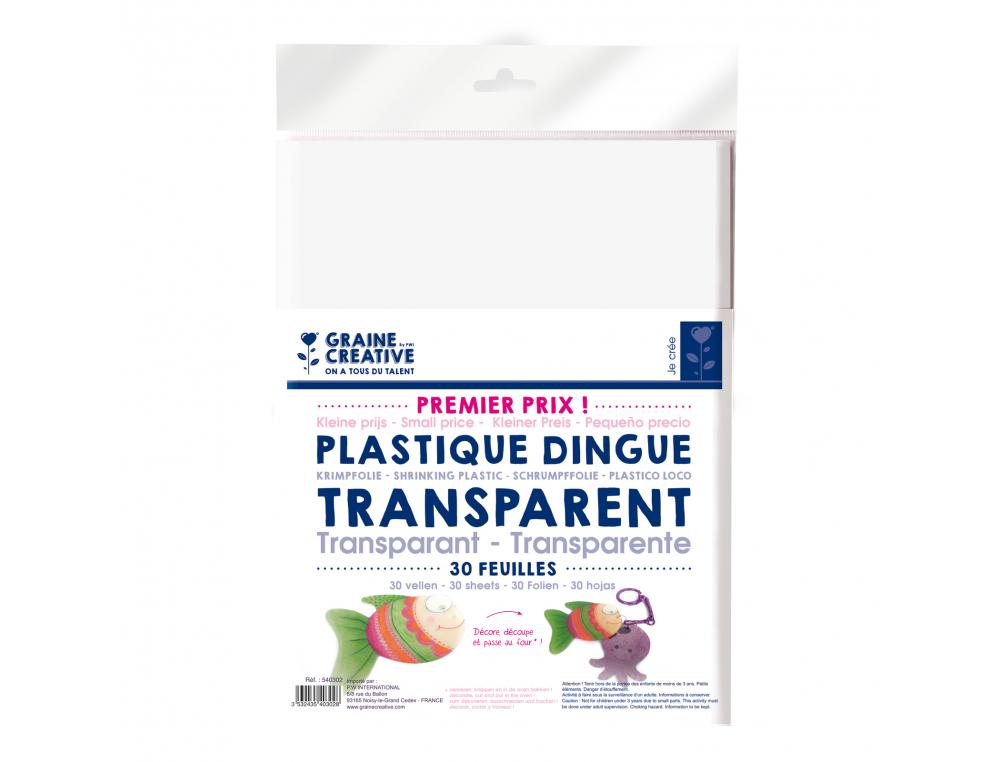 POCHETTE PLASTIQUE FOU A LA COULEUR GRAINE CREATIVE 20X26 CM 30 FEUILLES COLORIS        TRANSPARENT