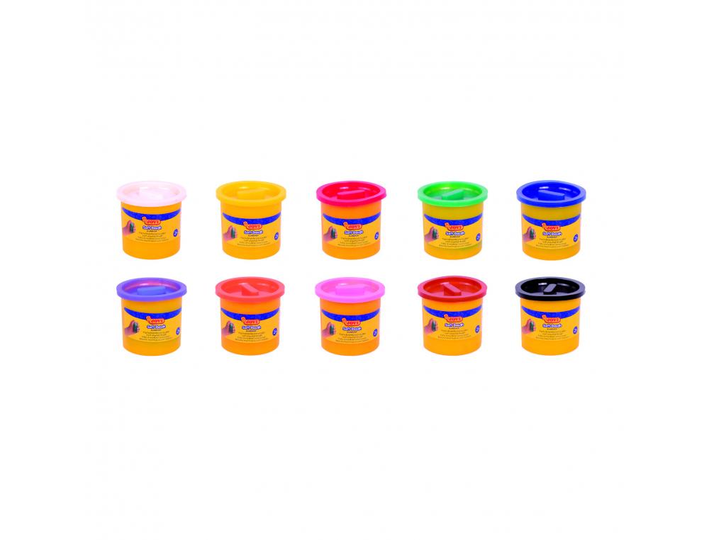 PATE A MODELER JOVI BLANDIVER VEGETALE COLORIS ASSORTIS     110G LOT DE 10 POTS
