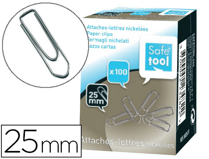 ATTACHE-LETTRES SAFETOOL NICKELE 25MM BOTE 100 UNITS