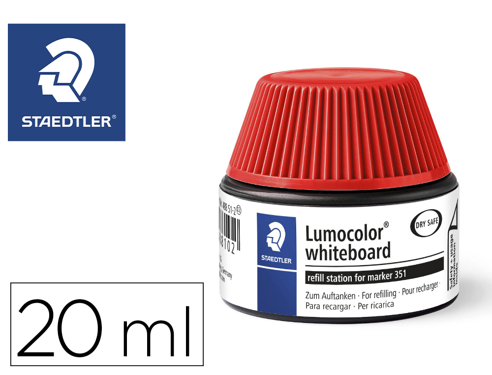 FLACON RECHARGE STAEDTLER LUMOCOLOR 351 DE 20ML COLORIS ROUGE