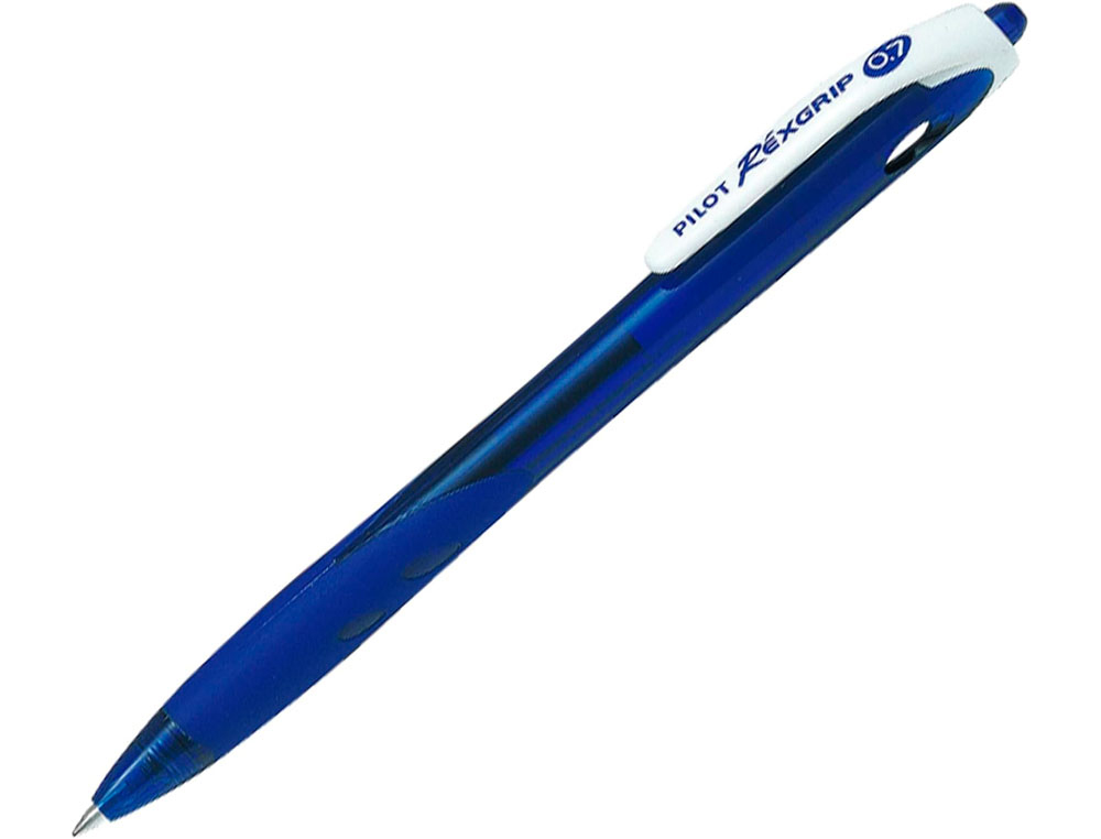 STYLO-BILLE PILOT REXGRIP CRITURE 0.7MM ENCRE ULTRA DOUCE CORPS CAOUTCHOUT RTRACTABLE RECHARGEABLE COULEUR BLEU