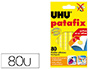 PASTILLE ADHSIVE UHU PATAFIX FIXE MOMENTANMENT DFINITIVEMENT DOCUMENTS OBJETS COLORIS JAUNE SACHET 80 UNITS