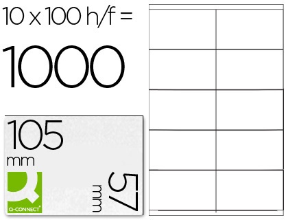 FOUROT BUREAUTIQUE  ÉTIQUETTE ADHÉSIVE Q-CONNECT 105X57MM COINS