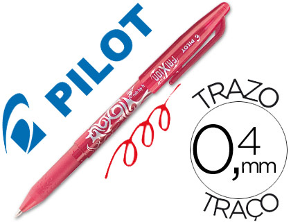 MAXIFOLIO  ROLLER PILOT FRIXION BALL ÉCRITURE MOYENNE 0.7MM ENCRE  EFFAÇABLE GRIP PRÉHENSION RECHARGEABLE GOMME SERTIE COLORIS ROUGE