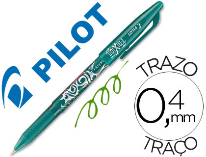 Les Beaux Livres de Provence  ROLLER PILOT FRIXION BALL ÉCRITURE MOYENNE  0.7MM ENCRE EFFAÇABLE GRIP PRÉHENSION RECHARGEABLE GOMME SERTIE COLORIS VERT