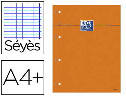 BLOC BUREAU OXFORD A4+ 210X320MM PAPIER VLIN SURFIN AGRAF CT DTACHABLE COUVERTURE ENVELOPPANTE 80F 80G SYS ORANGE