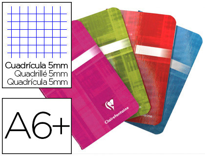 CARNET PIQU CLAIREFONTAINE PAPIER VLIN VELOUT COUVERTURE PELLICULE LAVABLE 11X17CM 96 PAGES 90G 5X5MM