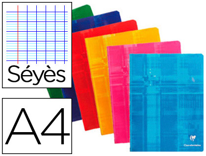 CAHIER PIQU CLAIREFONTAINE PAPIER VLIN VELOUT COUVERTURE PELLICULE A4 21X29,7CM 96 PAGES 90G SYS