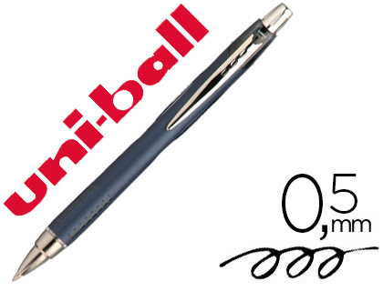 STYLO-BILLE UNIBALL JETSTREAM RT CRITURE MOYENNE 0.5MM ENCRE GEL RTRACTABLE GRIP ANTIGLISSE AGRAFE MTAL COLORIS NOIR