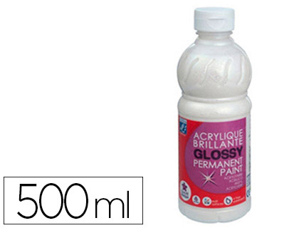 PEINTURE ACRYLIQUE LEFRANC BOURGEOIS GLOSSY FLUIDE BRILLANTE INDLBILE MULTI-SUPPORTS FINITION PAILLETE FLACON 500ML