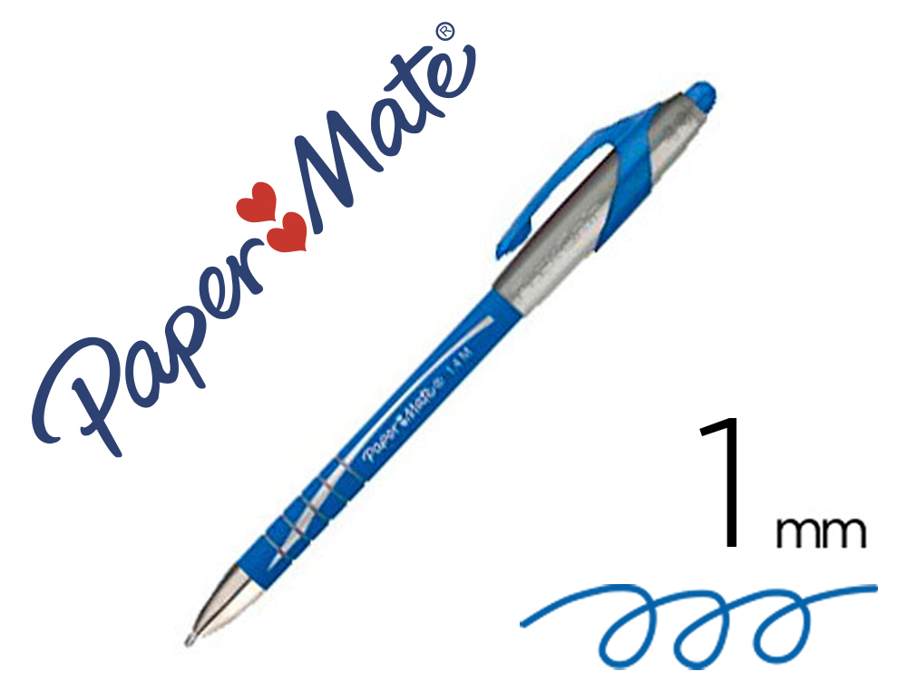 Stylo bille bleu encre gel Flexgrip Papermate - Stylos bille