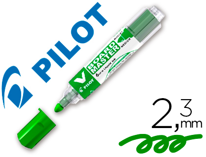 MARQUEUR PILOT V BOARD MASTER RECHARGEABLE POINTE OGIVE TRAC 2MM ENCRE LIQUIDE BASE ALCOOL COULEUR VIVE VERT