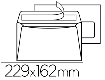 ENVELOPPE BLANCHE LA COURONNE OFFICE C5 162X229MM 80G ADHSIVE FENTRE 45X100MM OUVERTURE FACILE BOTE 500 UNITS