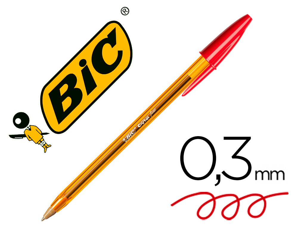 Stylo bille Bic Cristal pointe moyenne rouge