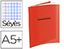 CAHIER PIQU CONQURANT CLASSIQUE COUVERTURE POLYPROPYLNE RIGIDE TRANSPARENTE A5+ 17X22CM 96 PAGES 90G SYS ROUGE