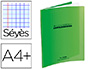 CAHIER PIQU CONQURANT CLASSIQUE COUVERTURE POLYPROPYLNE RIGIDE TRANSPARENTE A4+ 24X32CM 96 PAGES 90G SYS VERT