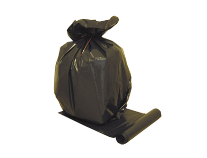 Sac poubelle noir basse densité 200L 60µ rouleau de 20 sacs