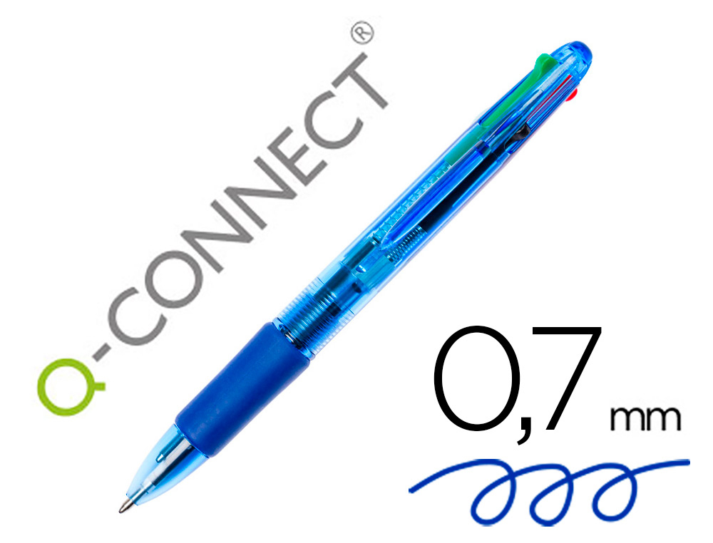 Q-CONNECT stylo bille, rétractable, 0,7 mm, pointe moyenne, rouge