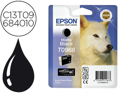 CARTOUCHE EPSON T0968 JET D'ENCRE C13T09684010 COULEUR NOIR MAT 495P