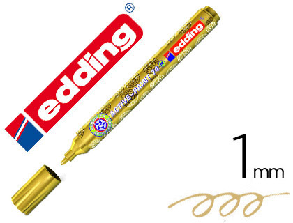 MARQUEUR EDDING ACTIVE PAINT POINTE FINE OGIVE ENCRE PIGMENTE OPAQUE LAQUE SYSTME VALVE COULEUR OR