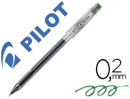 STYLO-BILLE PILOT G-TEC-C4 POINTE HI-TEC CRITURE EXTRA FINE 0.2MM ENCRE GEL CORPS TRANSLUCIDE VERT