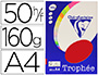 PAPIER COULEUR CLAIREFONTAINE TROPHE PERSONAL PAPER PACK A4 160G/M2 ROUGE GROSEILLE 50 FEUILLES COULEURS INTENSES