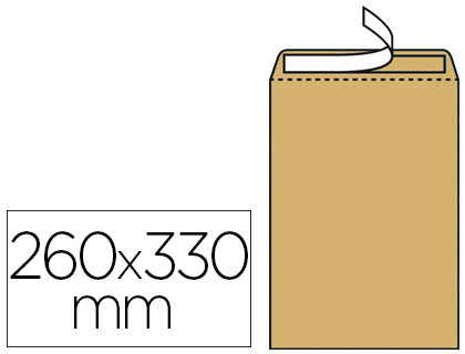 POCHETTE KRAFT ARM 120G ADHSIVE CONOMIQUE 24 260X330MM SOUFFLETS LATRAUX 50MM BOTE 125 UNITS