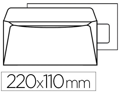 ENVELOPPE BLANCHE NAVIGATOR PAPIER VLIN EXTRA BLANC 90G DL 110x220MM ADHSIVE FENTRE 45X100MM BOTE 500 UNITS