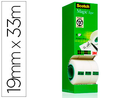 RUBAN ADHSIF SCOTCH MAGIC 81019M MX33M TOUR 8 ROULEAUX DONT1 GRATUIT