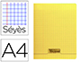 CAHIER PIQU CLAIREFONTAINE COUVERTURE POLYPROPYLNE TRANSPARENTE A4 21X29,7CM 96 PAGES 90G SYS COLORIS JAUNE