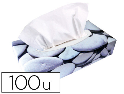 MOUCHOIR BOTE DISTRIBUTRICE RECTANGULAIRE 2 PLIS COLORIS BLANC BOTE 100 UNITS