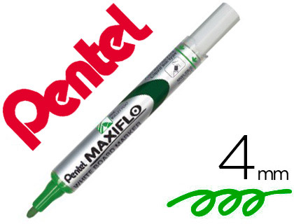 MARQUEUR PENTEL MAXIFLO EFFAABLE TABLEAU BLANC POINTE CONIQUE TRAC 1,6MM CRITURE 1000M CORPS PLASTIQUE RECYCL VERT