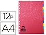 INTERCALAIRE Q-CONNECT CARTE LUSTRE 225G 12 POSITIONS A4 210X297MM