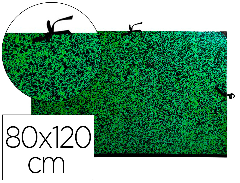 CARTON  DESSIN EXACOMPTA PAPIER MARBR VERT 90G DOS KOVERIL NOIR FERMETURE RUBAN TISSU 80X120CM