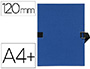 CHEMISE EXACOMPTA CARTON PAPIER TOIL 240X320MM DOS EXTENSIBLE 120MM SANGLE COTON BOUCLE CRANTE COLORIS MARINE